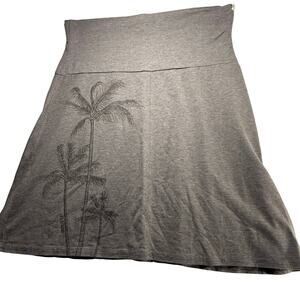 life is good grey mini skirt with palm tree detail women’s size small